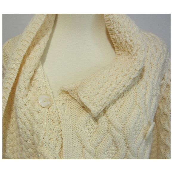 ARAN MOR Patchwork Cardigan Sweater Wool Ireland - Picture 5 of 6